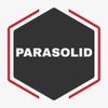 Hexagonal logo with the word PARASOLID in bold white letters.