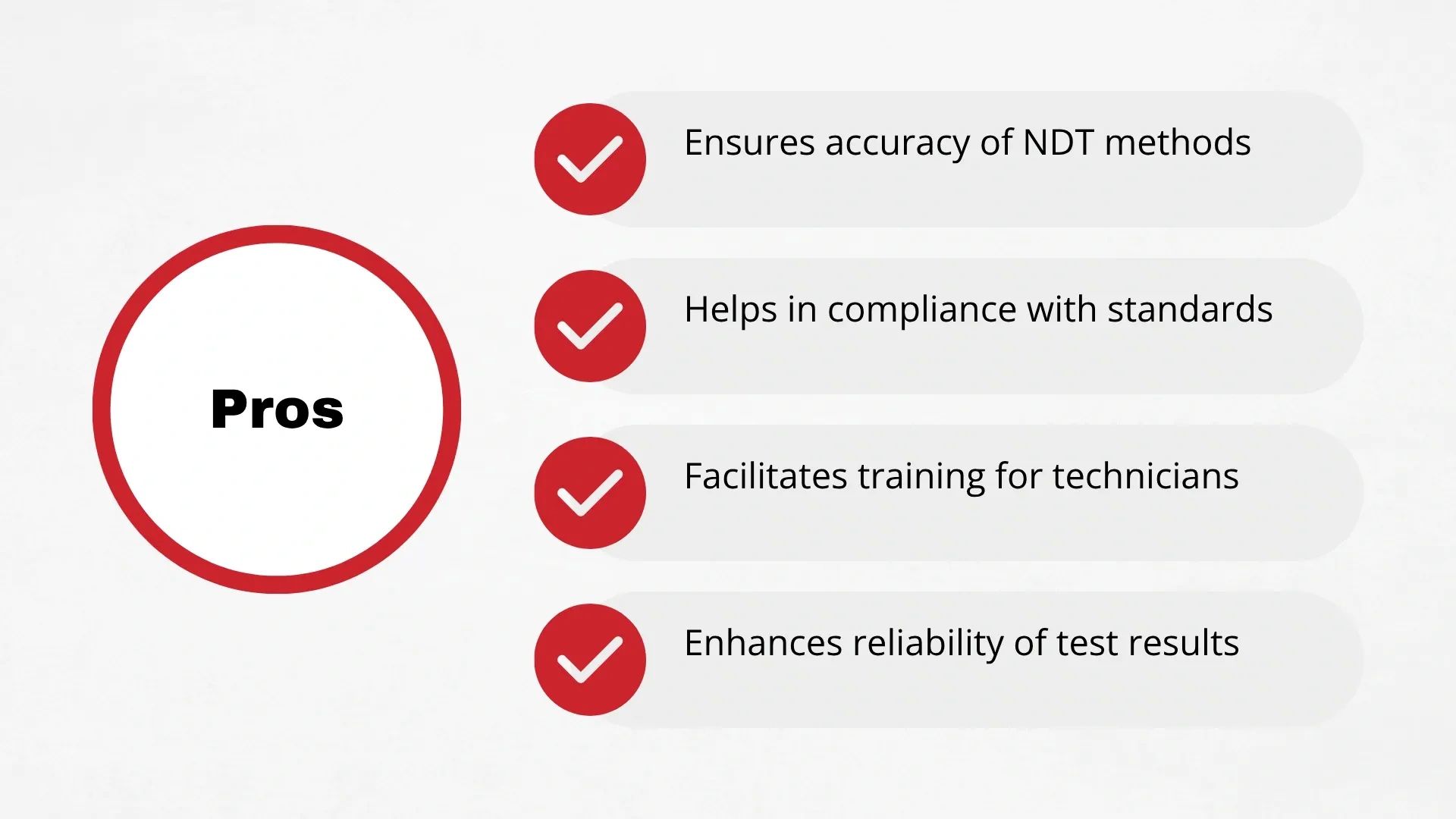 Pros of Using NDT Calibration Blocks infographic