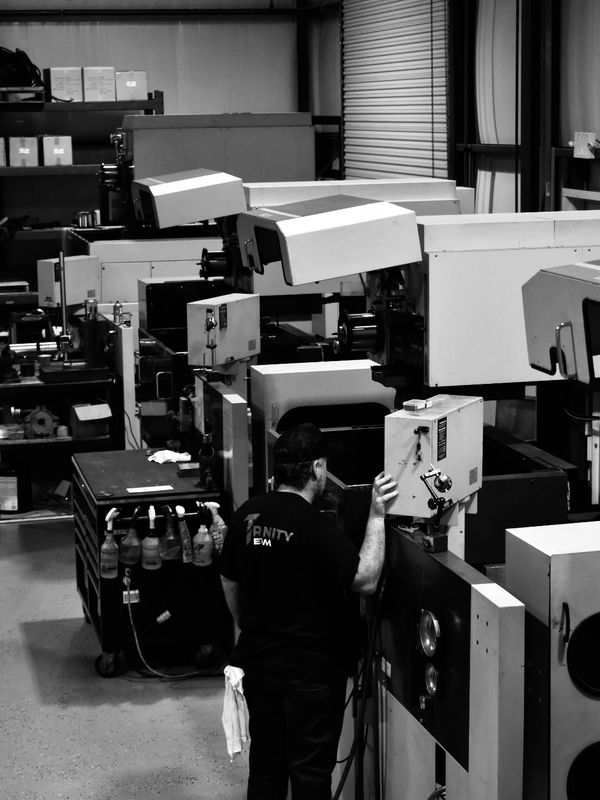 photo of wire edm at trinity edm