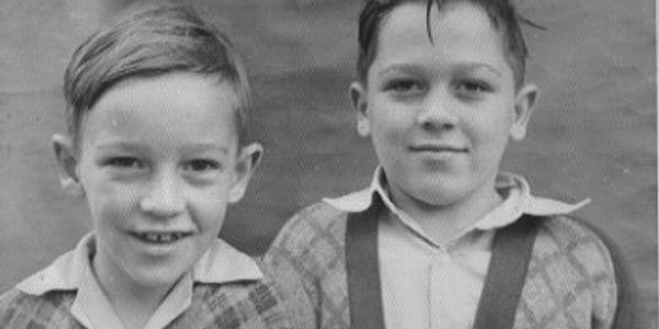 Me and my brother, at primary school. (He's the confident one on the right.)