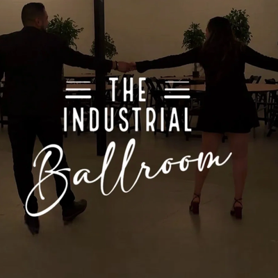 Couple dancing in The Industrial Ballroom.