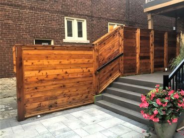 Fence staining project - final result with a penetrating oil stain.