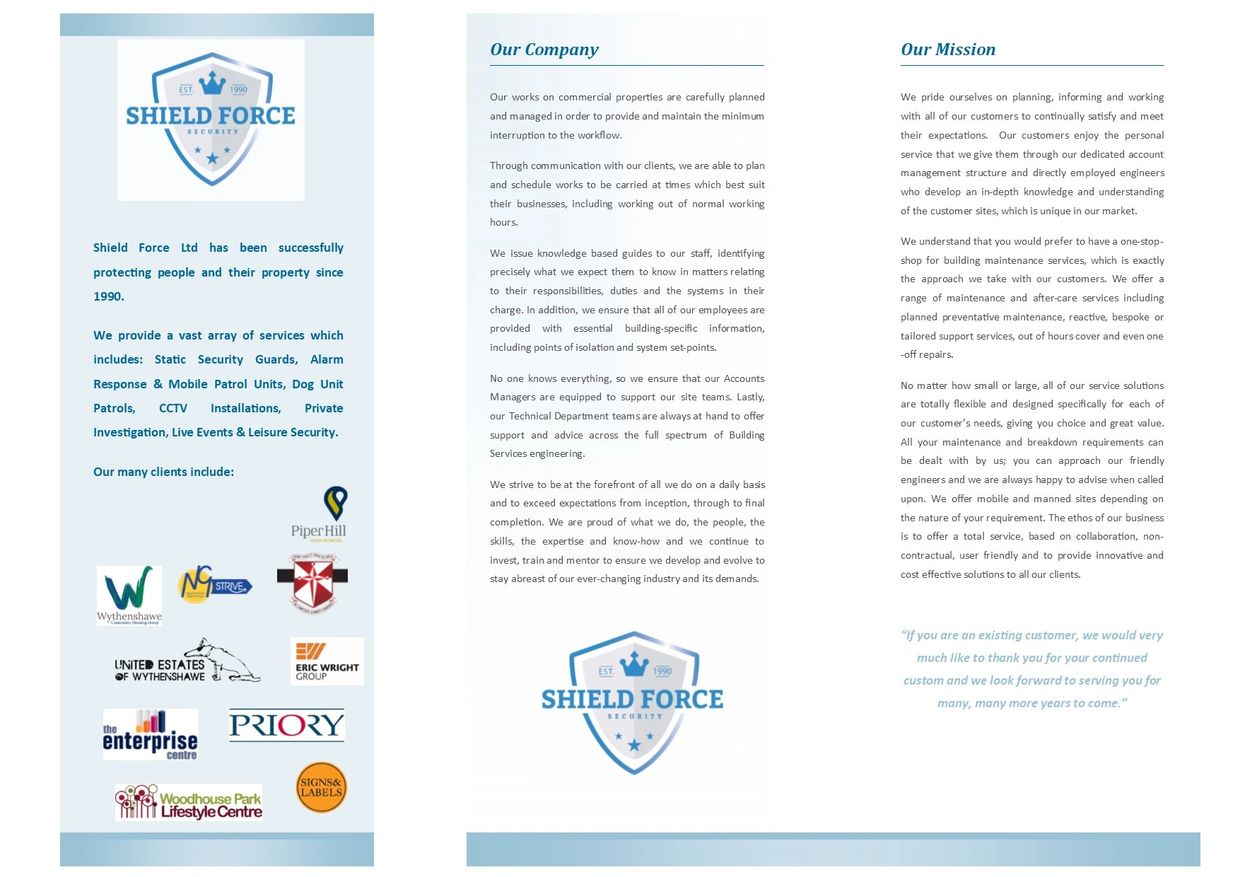 Shield Force Security offers comprehensive property protection and maintenance services with client-focused solutions.