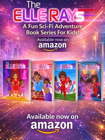 The Elle Rays sci-fi adventure book series for kids, available on Amazon.