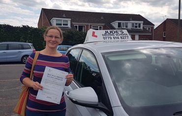 1st time pass with Judes Driving School.Driving test pass in Winchester. Driving lessons Andover
