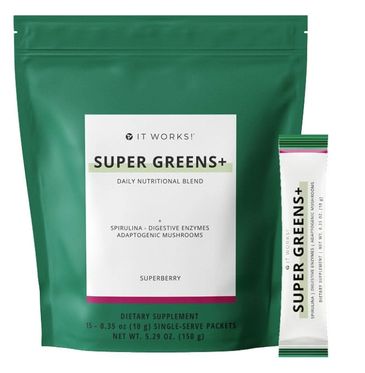 A pack and a sachet of Super Greens+