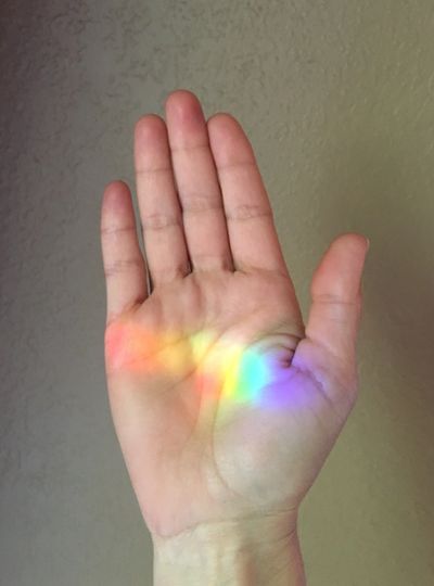 Rainbow in the palm of a hand