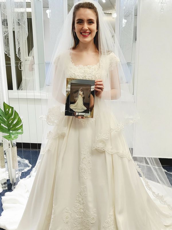 Mom's wedding dress redesigned, vintage bridal gown redesign, grandmother's bridal gown redesign