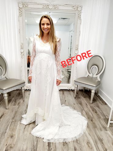 Vintage Bridal Gown Restyling, Vintage Wedding Dress Resizing, Redesign Bridal Gown, Restoration