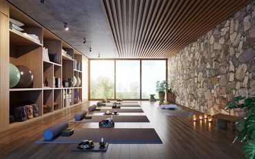HOM HOLISTIC LIVING DEPARTAMENTOS EN VENTA ANGELOPOLIS PUEBLA SALON DE YOGA TRX ANGELOPOLIS