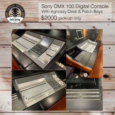 Sony DMX 100 Digital Console
With Agnossy Desk & Patch Bays