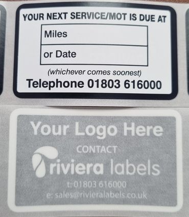 Mot reminder stickers Service reminder labels