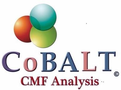 Logo for CoBALT CMF Analysis with colorful spheres.