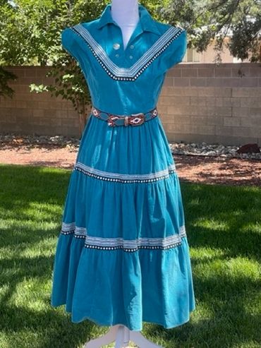 Vintage western turquoise dress