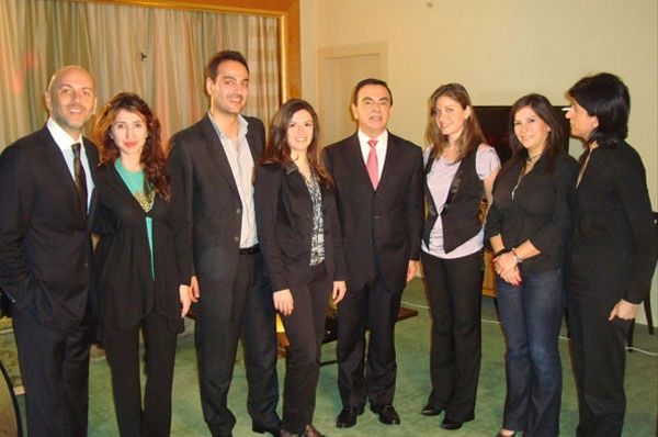Ricardo Karam with Carlos Ghosn and some of TAKREEM team members, Beirut (2010)