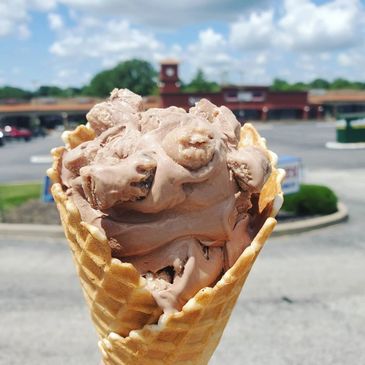 Waffle Cone - Chocolate Frozen Custard with Cookie Dough