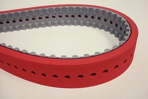 This is a linatex rubber backed vacuum pull down timing belt