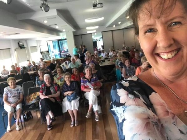 Fiona Brown speaking to women's view club audience
