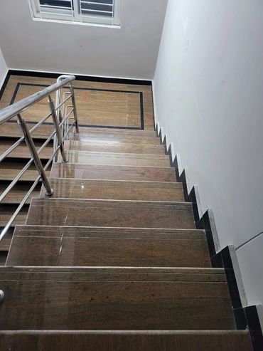 Wide steps to exit in case of fire