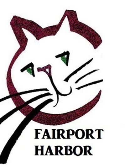 The Fairport Harbor Community Cat Companions logo in maroon color.