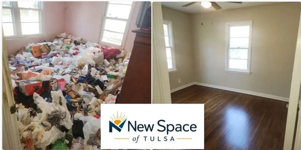 Hoarder bedroom before after photo