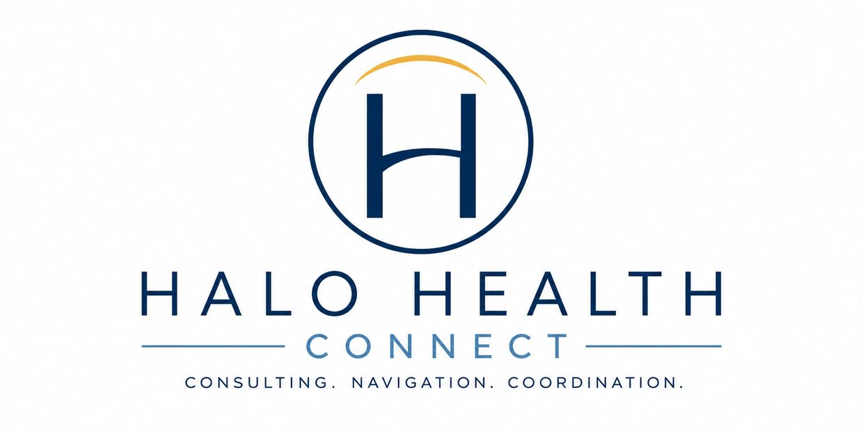 Logo of Halo Health Connect with consulting, navigation, and coordination services.