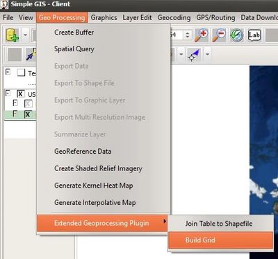 Extended Geoprocessing plugin for Simple GIS Client - Build Grid Menu