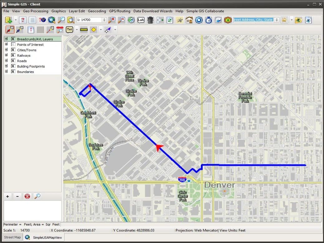 Example of GPS tracking and Routing in Simple GIS Client