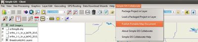 Simple GIS Collaborate menu in Simple GIS Collaborate Plugin for Simple GIS Client
