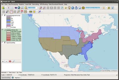 Example of Territory Map produced in Simple GIS Client