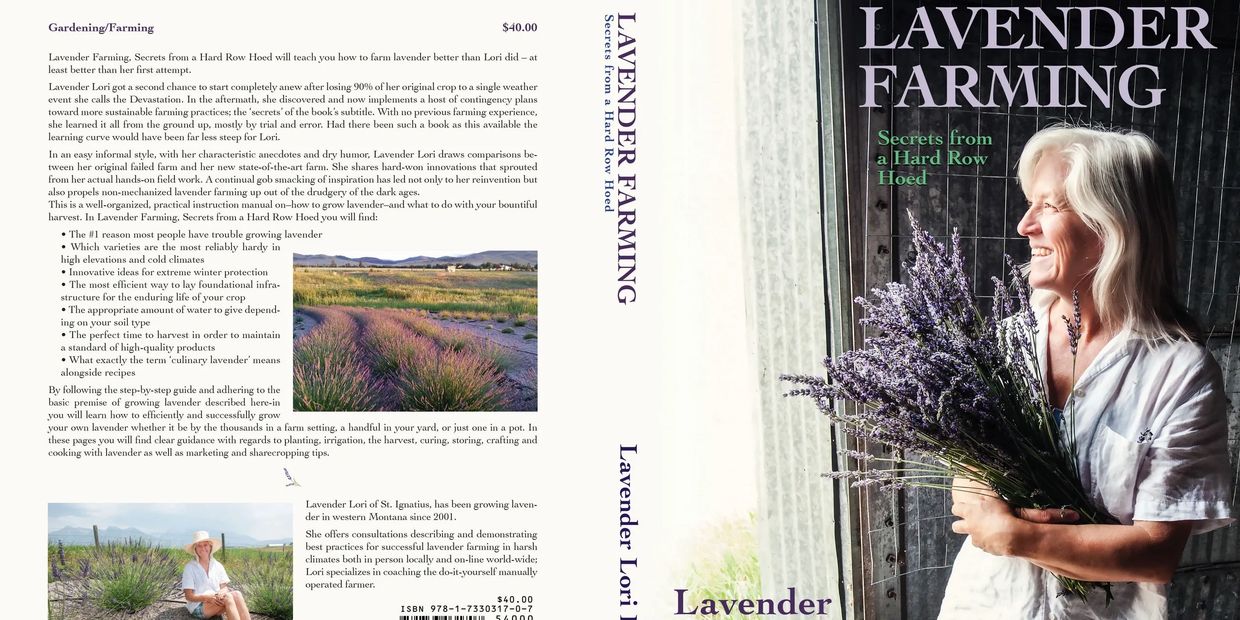 Book cover Lavender Farming: Secrets from a Hard Row Hoed back and front