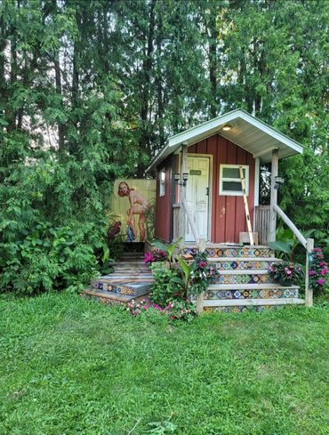 Restroom and outdoor shower