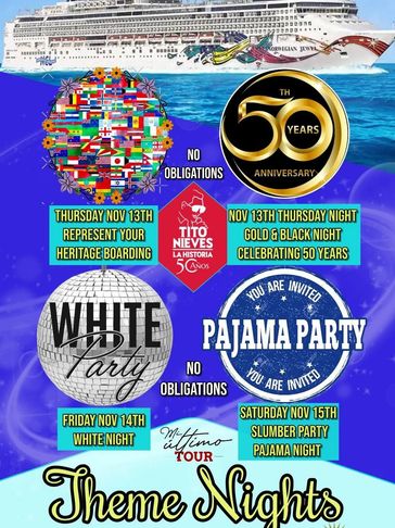 Atención 🎩 Amigos y Amigas 👒 OUR BUSY TIME LINE ~ The 🪇 Tito Nieves & Friends Salsa Cruise, annou