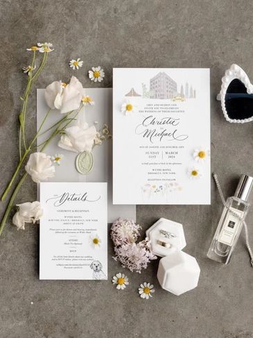 New york calligrapher wedding invitation