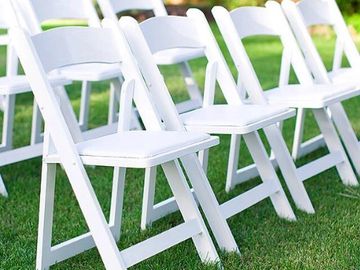 white padded chair rentals