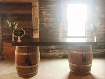 wine barrel table