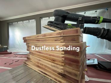 Dustless sanding is made possible with the help os festool.