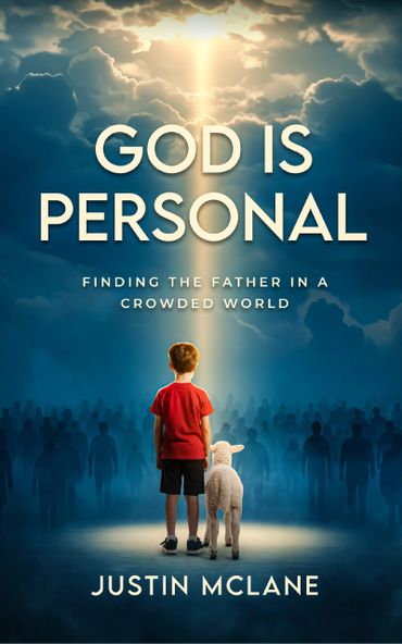 A boy and a lamb face a glowing light with the text 'God is Personal'.