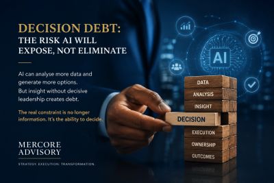 AI increases decision options but requires strong leadership to avoid decision debt.