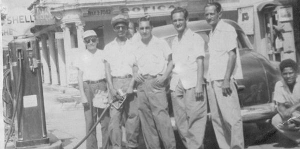 My grandfather's first gas pumps.