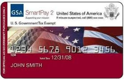 U.S. Government Tax Exempt SmartPay 2 card with American flag design.