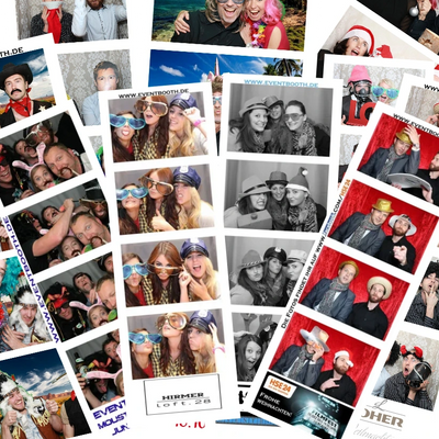 Fotostreifen mit Firmenlogos Kollage