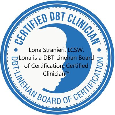 DBT-Linehan Board of Certification, Certified Clinician™
Lona Stranieri  is -Linehan Board Certified