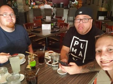 dinner time with the wife and lil big bro