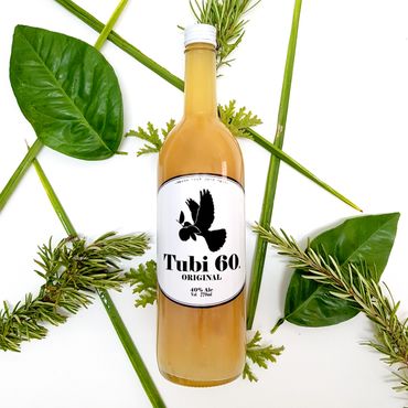 Tubi 60 bottle on a leafy background