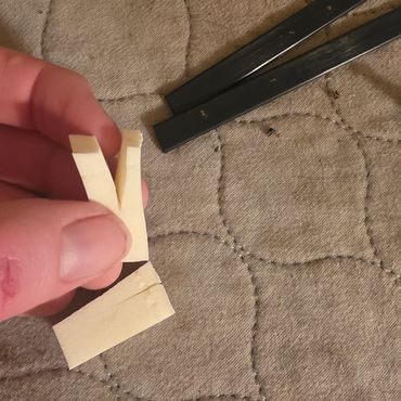 Foam makeup removers cut in 4th with slit for zip tie to sit in