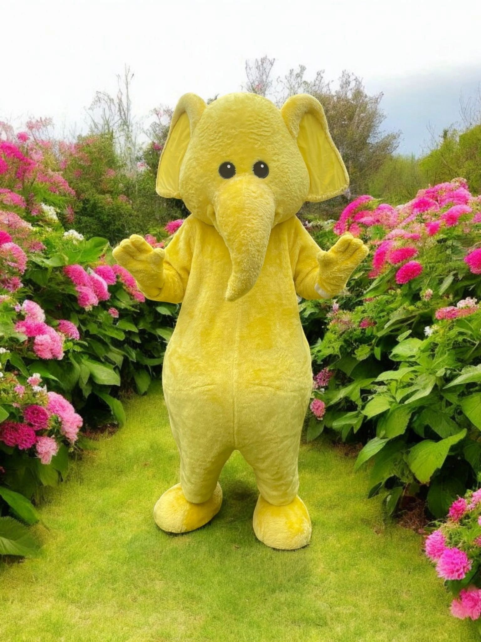 Character Capers Mascot Northampton Yelefunk the yellow elephant