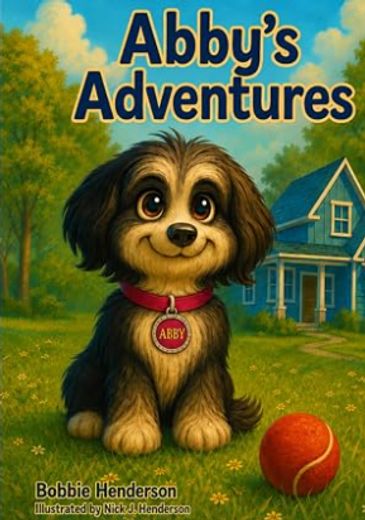 Book cover featuring a cute dog named Abby.