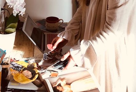 alta moda high fashion theartofdressing.ca work space creativity hands love stylist conscious beige