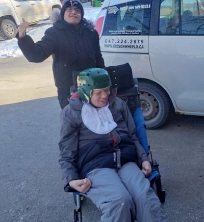 Image of one of our clients enjoying his trip with Kids on Wheels